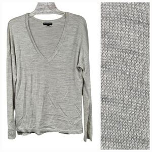 Lane Bryant Fine Merino Wool Sweater Beige Shimmer Pullover V-Neck Spring Work L
